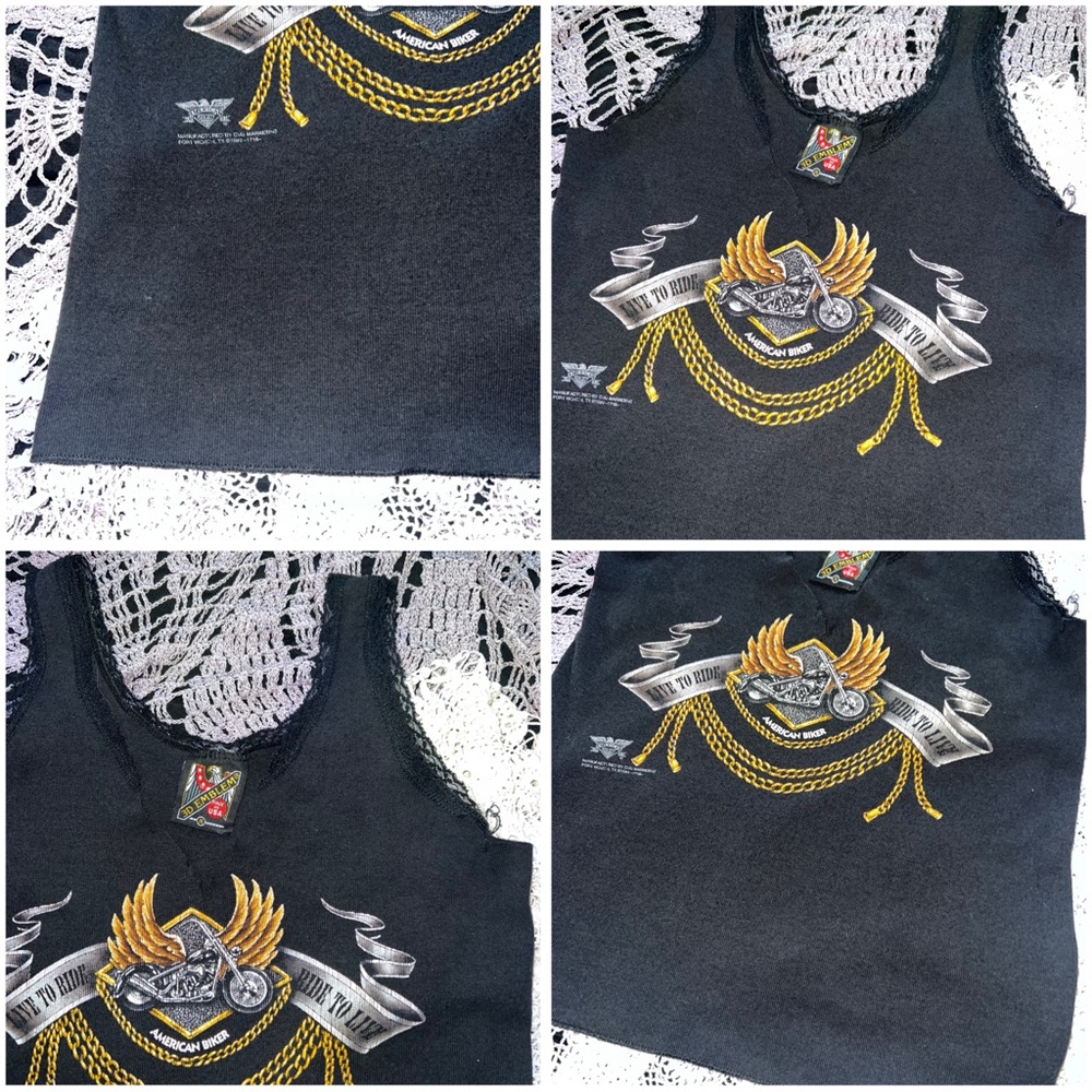 Live To Ride Distressed Cropped Tank Top - Picture 8 of 16